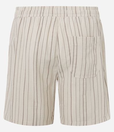 Bermuda Recta en Algodón Texturizado con Rayas Sahara 2