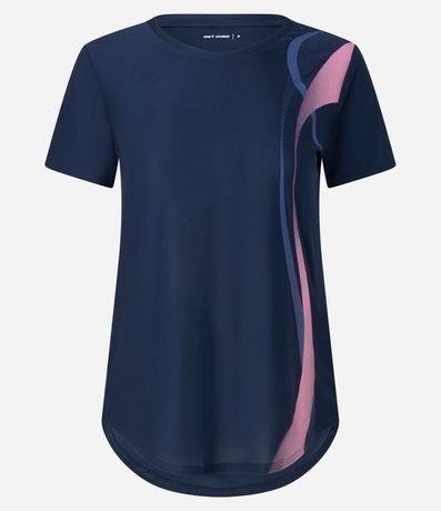 Remera Deportiva en Microfibra con Estampa de Ondas 3
