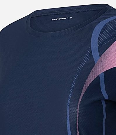 Remera Deportiva en Microfibra con Estampa de Ondas 4
