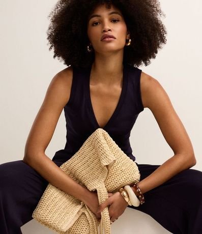 Blusa Acanalada en Rib con Escote V y Botones 5