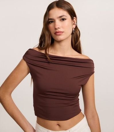 Blusa en Microfibra Hombro a Hombro con Escote Degagê 3