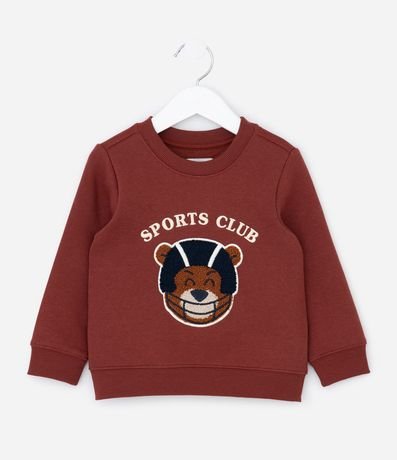 Saco Infantil con Bordado Chenille Oso Sports Club – Talle 1 a 6 años