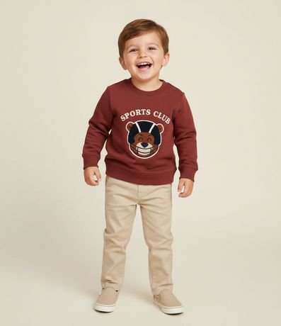 Saco Infantil con Bordado Chenille Oso Sports Club – Talle 1 a 6 años