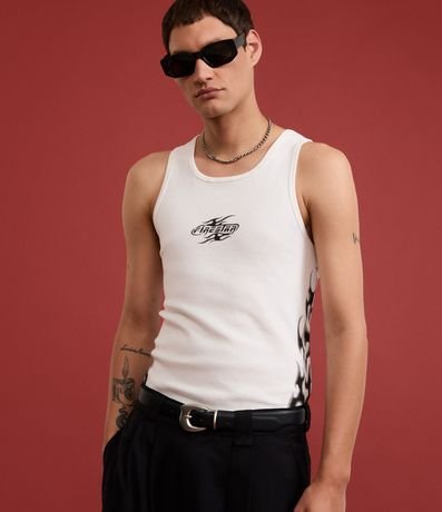 Musculosa Muscle en Rib de  Algodón con Estampa Tribal 6