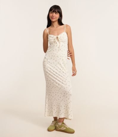 Vestido New Midi con Busto Fruncido y Estampa Floral Liberty