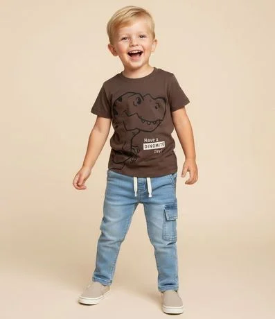Remera Infantil con Estampado de Dinosaurio - Talle 1 a 6 años