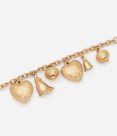 Pulsera Charm  con Colgantes de Corazón Pétalos 2
