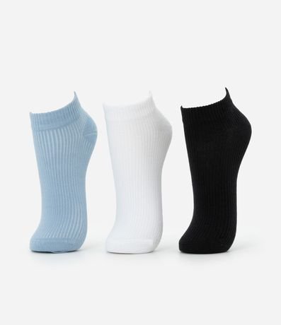 Kit 03 Medias Caña Corta Deportivas en Algodón con Logo Get Over