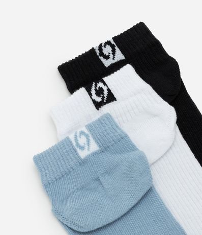 Kit 03 Medias Caña Corta Deportivas en Algodón con Logo Get Over 4