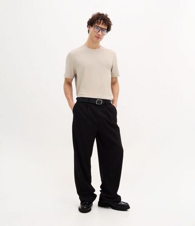 Pantalón Wide Leg con Bolsillo y Friso Sastre