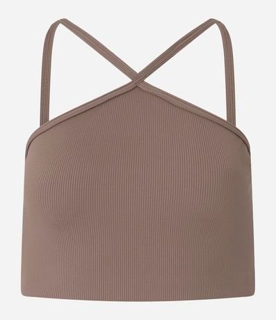 Top Deportivo con Copa de Textura Acanalada y Escote Halter 5