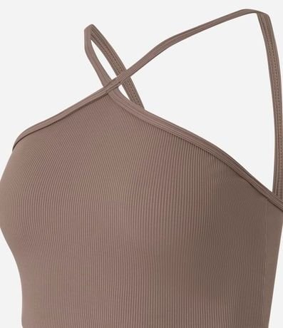 Top Deportivo con Copa de Textura Acanalada y Escote Halter 6