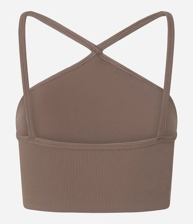 Top Deportivo con Copa de Textura Acanalada y Escote Halter 7