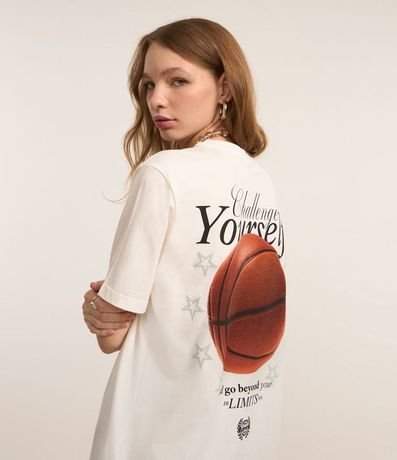 Remera en Algodón con Estampa Frente y Espalda Challenge Yourself