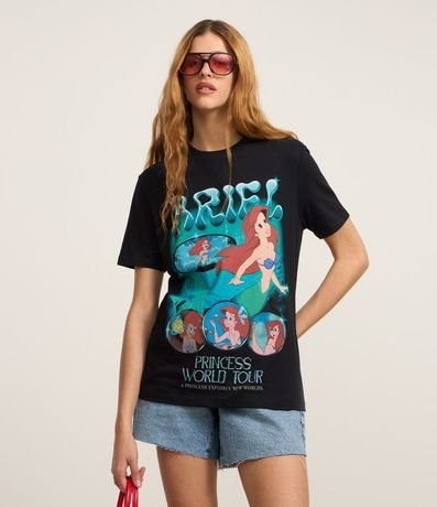 Remera T-shirt en Algodón con Estampa Ariel