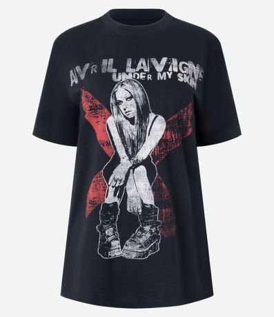 Remera T-Shirt en Algodón con Estampa Avril Lavigne 4