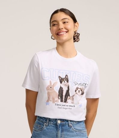 Remera T-shirt en Algodón con Estampa de Animalitos 1