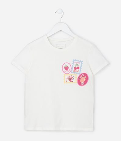 Remera Slim Infantil con Estampa de Sellos de Frutas - Talle 5 a 14 años 2
