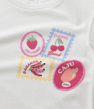 Remera Slim Infantil con Estampa de Sellos de Frutas - Talle 5 a 14 años 5