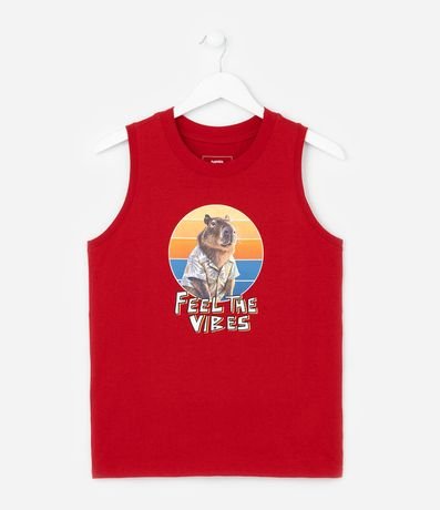 Musculosa Infantil con Estampa de Carpincho - Talle 5 a 14 años