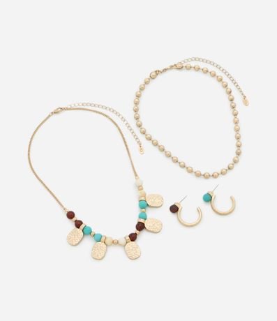 Conjunto de Collar y Caravana con Detalles Resinados 2