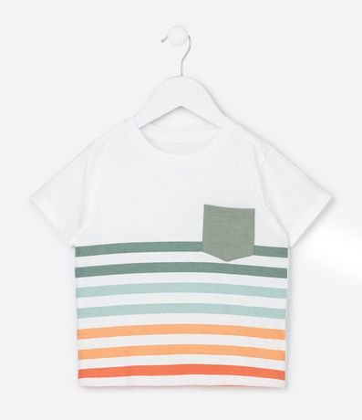 Remera Infantil con Pequeño Bolsillo y Rayas - Talle 1 a 6 años 2