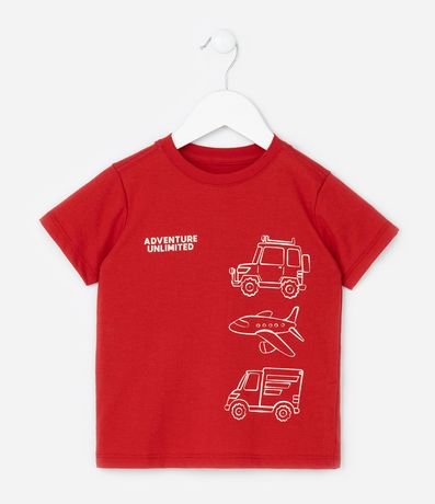 Remera Infantil con Estampa Coches y Avión - Talle 1 a 6 años 2