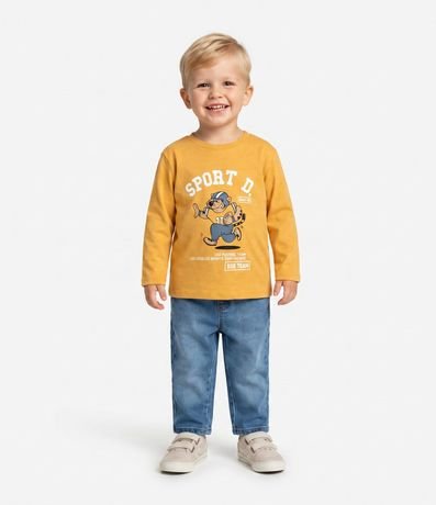 Remera Infantil con Estampado de Tigre Fútbol Americano - Talle 1 a 6 años