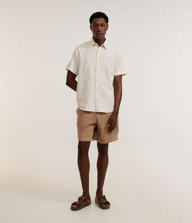 Camisa Regular en Algodón con Bordado Floral 2