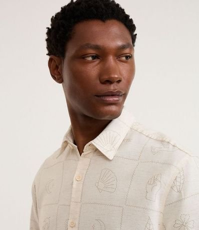 Camisa Regular en Algodón con Bordado Floral 5