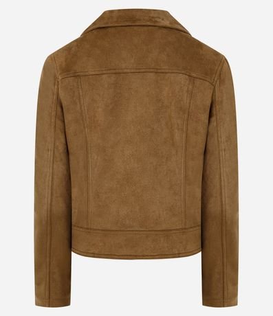 Campera Biker en Gamuza con Bolsillos y Cremallera 3