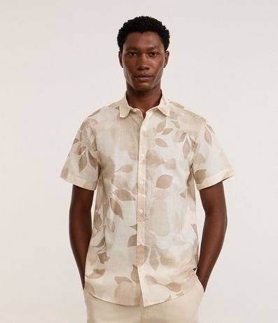 Camisa Comfort en Algodón con Estampa Floral Follaje