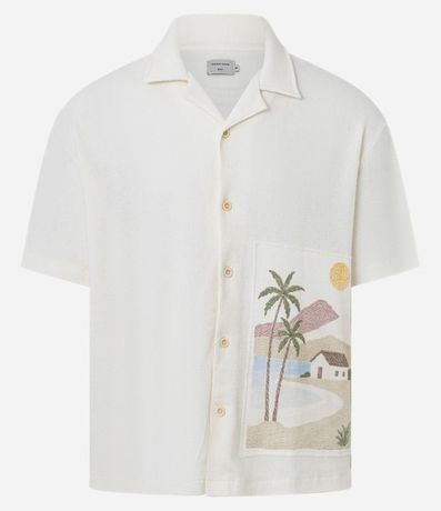 Camisa Boxy en Tricolina con Estampa Playa Tropical 7