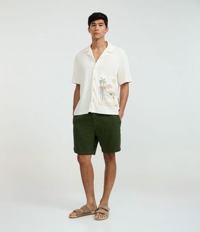 Camisa Boxy en Tricolina con Estampa Playa Tropical 2