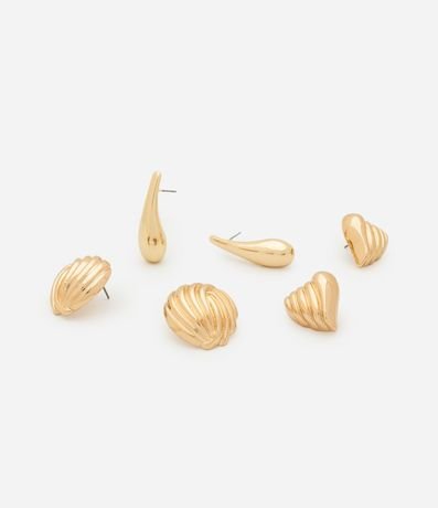 Kit 03 Caravanas Medianos en Metal con Diferentes Formatos 3