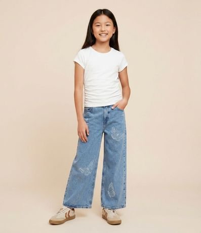 Blusa Infantil en Algodón con Drapeado Lateral - Talle 5 a 14 años