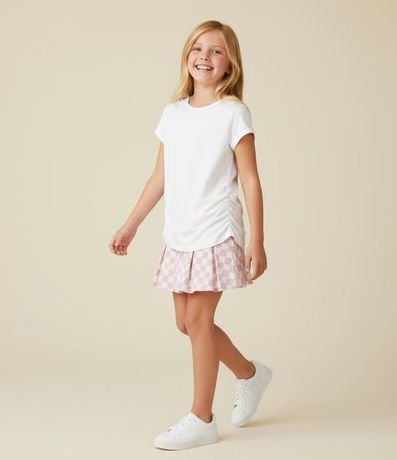 Blusa Infantil en Algodón con Drapeado Lateral - Talle 5 a 14 años