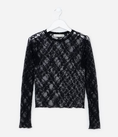 Blusa Infantil en Tule Encaje - Talle 7 a 14 años 1