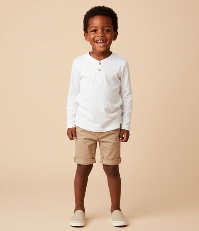 Remera Infantil Texturizada con Botón en la Manga - Talle 1 a 6 años