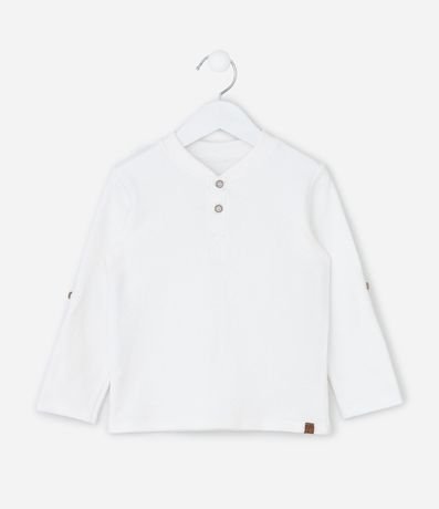 Remera Infantil Texturizada con Botón en la Manga - Talle 1 a 6 años 2