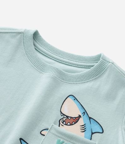 Remera Infantil con Bolsillo Estampado de Tiburón  - Talle 1 a 6 años 4