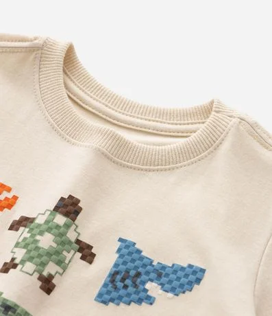 Remera Infantil con Estampa de Animais en Pixels - 1 a 6 años 4