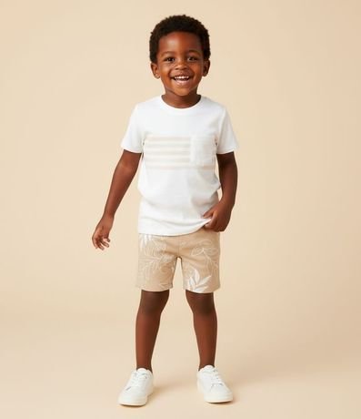 Conjunto Infantil en Algodón con Estampa de Follajes - Talle 1 a 6 años