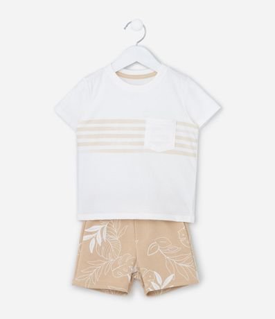 Conjunto Infantil en Algodón con Estampa de Follajes - Talle 1 a 6 años