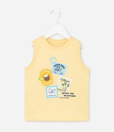 Musculosa Infantil con Estampado de Sellos Tropicales - Talle 1 a 6 años