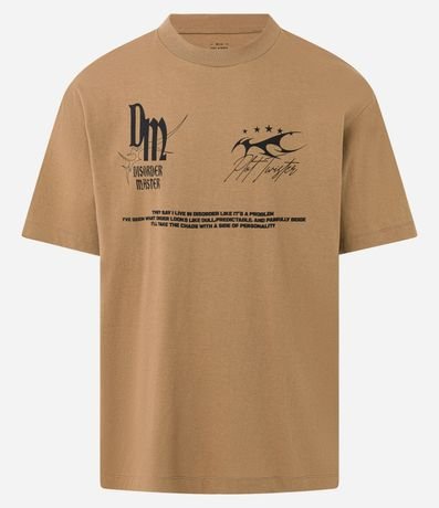 Remera Manga corta en Media Malla con Estampa Lettering Frente y Espalda 5