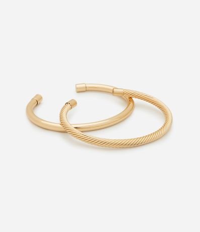 Kit 02 Braceletes con Detalle Torcido Metalizadas 2