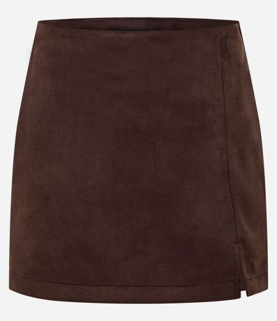Short Pollera Corto en Gamuza con Encaje 3