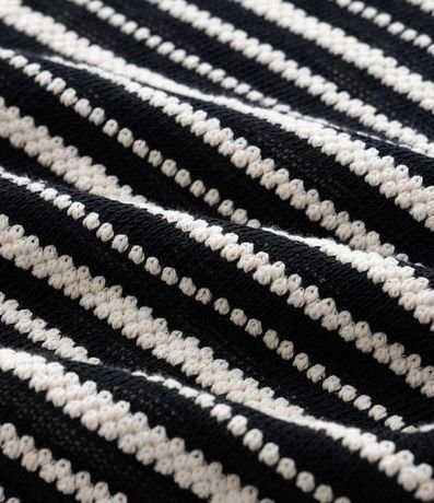 Musculosa Regular en Algodón con Efecto Ganchillo Texturizado con Rayas 4