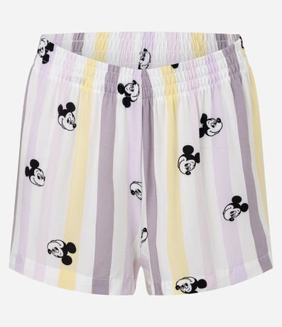 Pijama Short Doll Americano en Viscosa con Estampa Rayada y Mickey 6